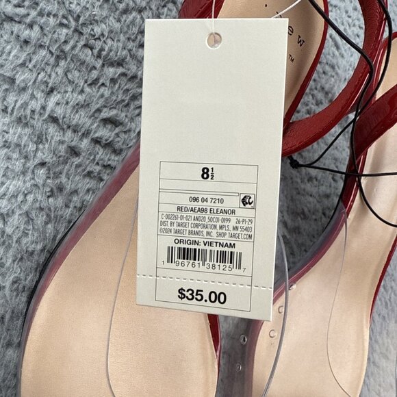 A New Day Shoes Eleanor Heart Kitten Heels Clear Strap Dressy - Picture 3 of 8